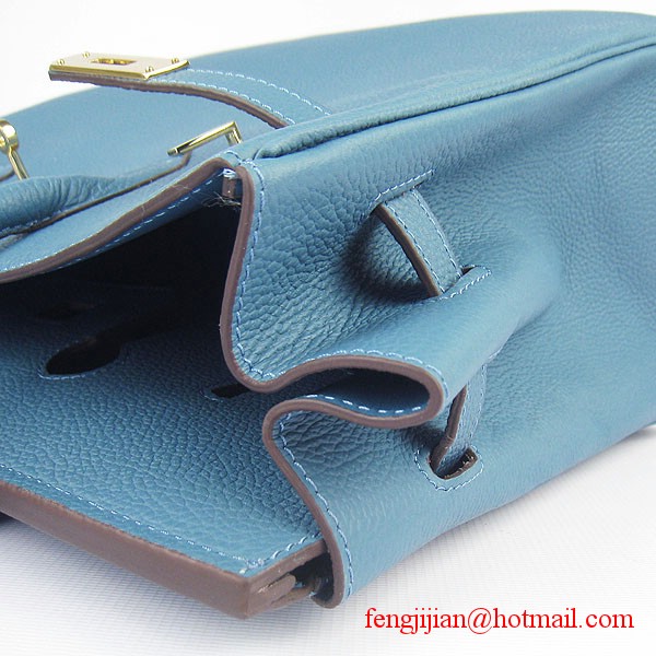 Hermes Birkin 35cm Tendon Veins Leather Bag Blue Gold Hardware Hermes Birkin 35cm Tendon Veins Leather Bag Blue Gold Hardware